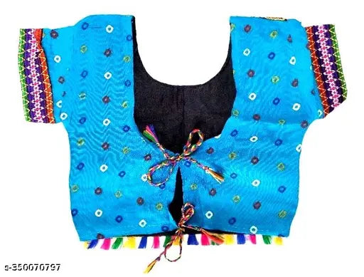 Pink Rayon and Cotton Rajasthani Embroidered Kids' Ghagra Choli with Short Sleeves - Traditional Navaratri attire