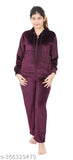 Soft velvet winter nightsuit for women - Dartline India, long-sleeved pyjamas
