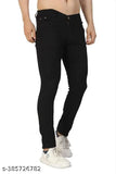 Men's black denim slimfit stretchable jeans, durable and affordable, perfect for everyday style