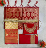 New Traditional Kids Half Saree for Girl, Litchi Silk & Art Silk with Chevron Stitch, unstitched, free size, 1.7m dupatta length, tussle details, belt included, made in India