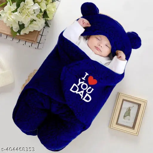Soft microfiber flannel baby blanket, hooded swaddle wrapper for 06 months, cozy and adorable design from Babyzone