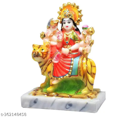 Premium Terracotta Clay Sherawali MATA Rani Goddess statue for pooja room, office, and home