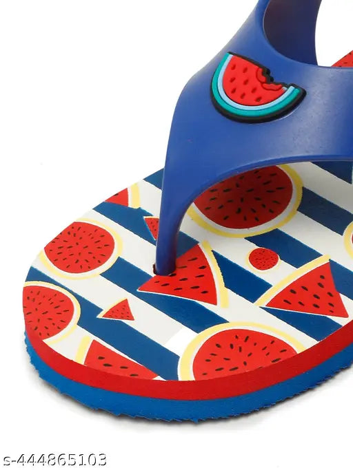 Stylish boys' watermelon jelly slide-ons in navy blue