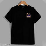 Black cotton T-shirt (Unisex, Regular Fit, Half Sleeve, Round Neck, Anime Printed) - Quality Cotton, Large/Small Sizes Available - Made in India