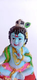 Marble dust idol of Baby Krishna Makhan Chor, 13x10x3cm, perfect for gift and home decor Puja