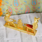 Elephant-shaped metal Haldi Kumkum Box by Infinitive Bazaar, perfect for home or office decor, ideal gift for weddings and festivals, traditional styling with antique finish, handcrafted in India (17cm x 7cm x 4cm)