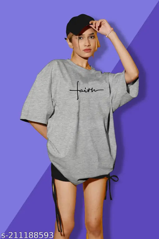 Grey oversized t-shirt for women