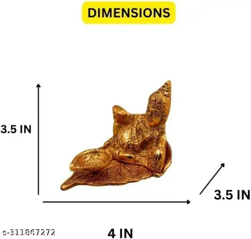 Metal Kuber Statue Deepam Oil lamp, Indian decorative showpiece for prosperity and wealth, 11cm x 9cm x 7cm