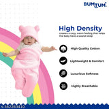 Pink double-layered swaddler blanket for newborns, soft flannel fabric, ideal for 0-6 months babies