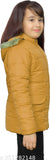 Girls' mustard yellow nylon raincoat with hood and pockets