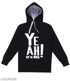 Boys Black Cotton Sweatshirts & Hoodies Pack Of 1