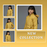 Yellow baby jacket with soft fabric, hooded design