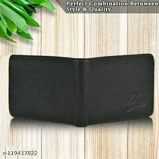 Faux leather wallet, solid color, 3 compartments. Artificial leather men's wallet by Felice, India