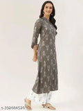 Rayon printed kurti and palazzo set, three-quarter sleeves, vibrant Indian design