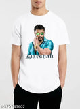 Round neck white striped polyester t-shirt for boys, latest design by Crze Fashion Darshan