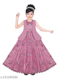 Red embroidered net Girls Partywear Mastani Gown from SMARTGRRAB, ideal for special events