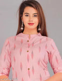 Printed cotton kurti, single size options available from S to XXXL, Indian fashion wear on display