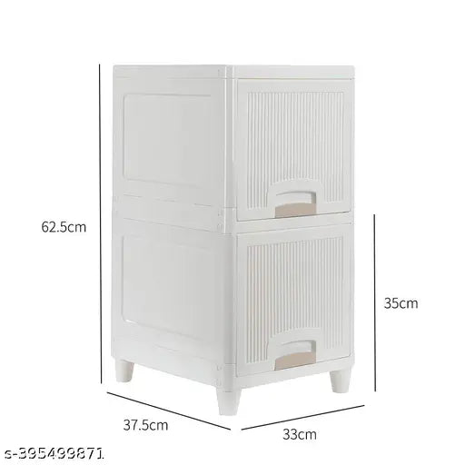 A white 2xL versatile drawer organizer storage box with transparent drawers, suitable for ideal neat and tidy storage solutions