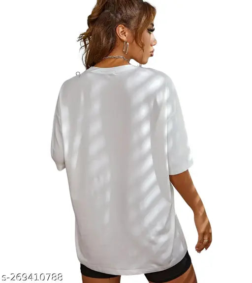 Calm Down Round Neck Oversized LondonUK Printed T-shirt for Women