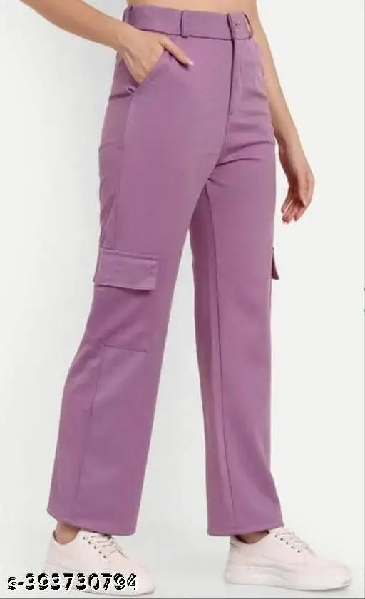 Cotton Lycra TINA COLLECTION cargo pants, solid net pattern for girls & women party wear, 2 box packets (sizes: 26, 28, 30, 32)