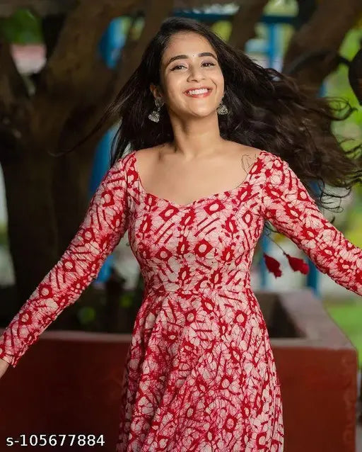 Ikkat printed Georgette gown-style kurta, long sleeves, digital print, heavy American crpe full lining. Exclusive designer one-piece gown, beautiful nack-line, dori sleeve style. Perfect for every shape and size. Made in India
