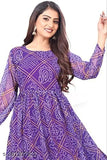 Blue bandhni kurta
