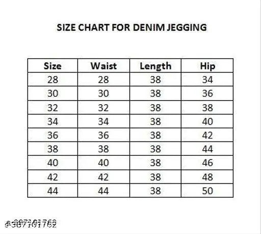 Solid denim jegging for women, elastic belt style, available in sizes 28-42