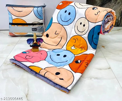 Glace cotton kids quilt, 3D printed, ideal for mild winter, size N, 60x90 inches