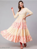 Pretty rayon kurtis, three-quarter sleeve, printed combo, M (bust 38in), L (bust 40in), Indian designer women's fashion