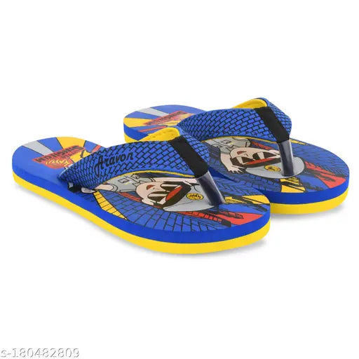 Cartoon printed net EVA flip flops for kids, fun and durable footwear in various sizes