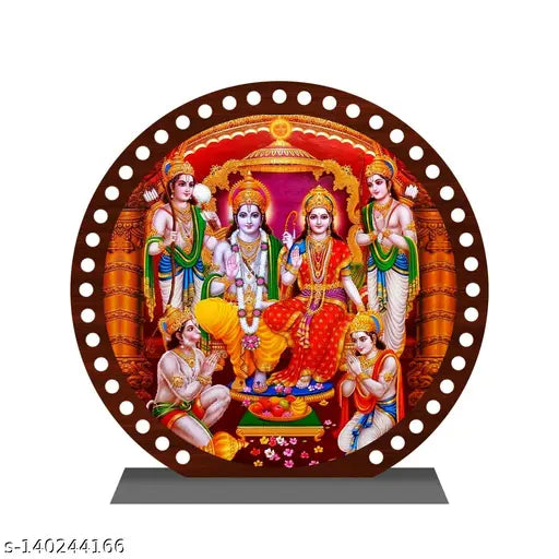 Multicolor acrylic Ram Darbar idol for car dashboard or home decor, perfect spiritual gift item