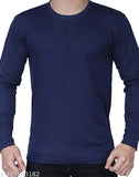 Solid nylon men's full-sleeve t-shirt, plain style in multiple sizes (XS, M, L, XL), made in India