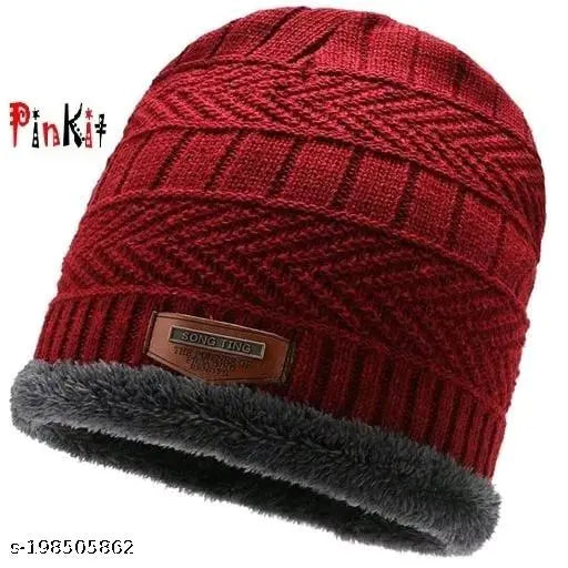 Attractive men's canvas beanie cap, pack of 2 - vintage style Indian fashion accessory on model