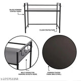 Black powder coat finish on metal rack, 4 shelving units
