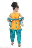 Dupion silk AFS FASHIONS Kurta Set for kids girls, embellished A-line patiala and knee-length top with short sleeves. Beautiful Indian dress suitable for all seasons, sizes 12-18M to 11-12Y