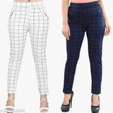 Stylish Jeggings Combo Of 2 Pack for Woman's/Girls ( White, Blue )