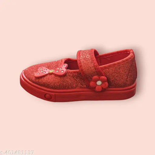 Red synthetic bellies by LifeO, featuring open-back net design and rubber soles. Perfect for dance or fitness. Made in India