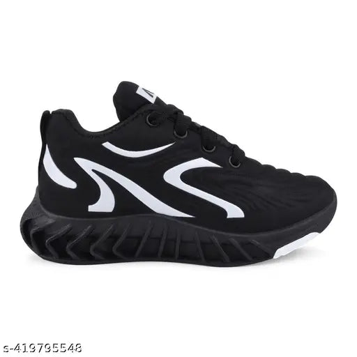 Black and white sneaker with check design on side