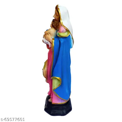 Multi-colored religious statue, 30cm X 10cm X 8cm, Madonna and Child showpiece for home decor