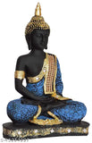 Blue black poly resin Buddha statue decorative showpiece for home, 10cm x 16cm x 24cm