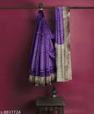 Embroidered, woven art silk saree with intricate designs and detailed embroidery