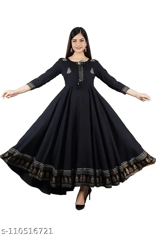 Blue, embroidered anarkali kameez