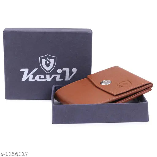 Stylish artificial leather men's wallet, free size, solid pattern, India-origin