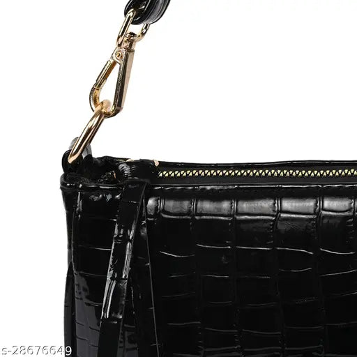 Women's shoulder sling bag with a long strap, featuring multiple card slots and an envelope flap