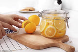 Glass storage container with a lid, clear glass jar, preserves jar for food, kitchen canisters for coffee and candy