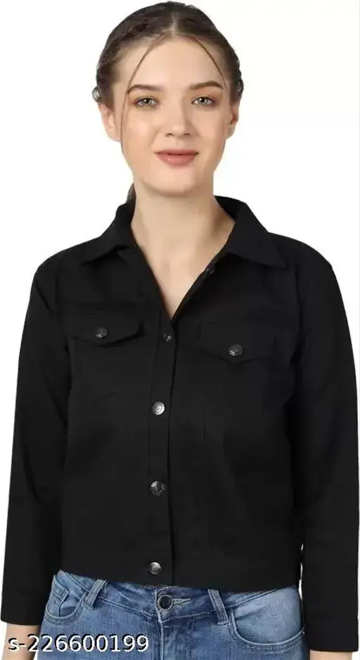 Black denim jacket for kids