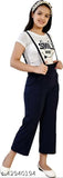 Multicolor cotton blend girls dress pack: 5-6 yrs multicolor dress, 6-7 yrs short sleeve navy blue dungaree, 7-8 yrs long dress, 8-9 yrs casual dress, 13-14 yrs dungaree set, 14-15 yrs casual dress, 15-16 yrs jumpsuit - Indian made, trendy latest styles