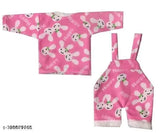 Warm wool printed net dungaree set for winter, 0-3 months baby clothes on display