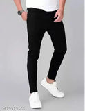Trendy stylish slim fit black jeans for men