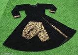 Velvet winter kameez with long sleeves and detailed embroidery